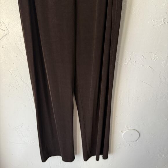 Chicos Travelers Pants 2 (M) Short Brown Pull On Wide Leg Comfortable Stretch - Picture 3 of 9
